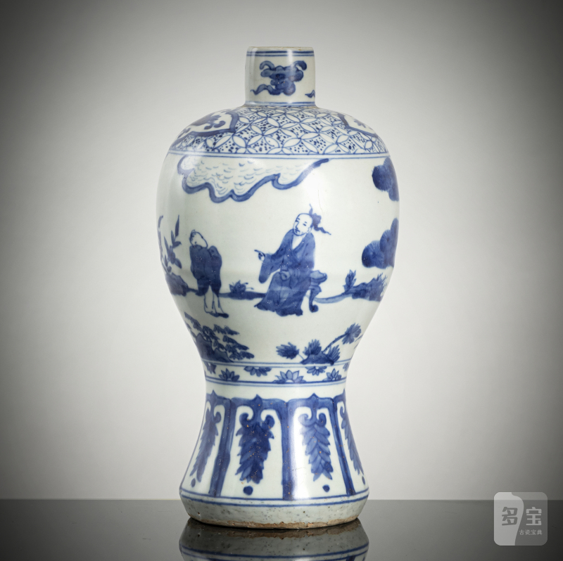 A good blue and white meiping with figural scene - 图4